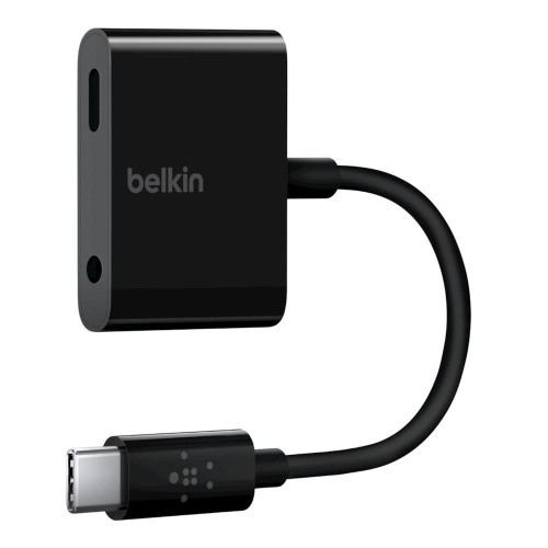 Adapter przejsciówka USB-C do USB-C/3,5mm Audio 13cm czarny-791439