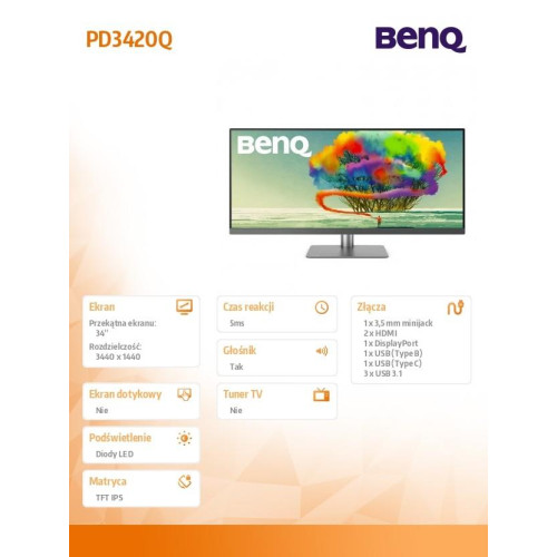 Monitor 34 cali PD3420Q LED QHD/IPS/5ms/GL/HDMI/DP-8000155