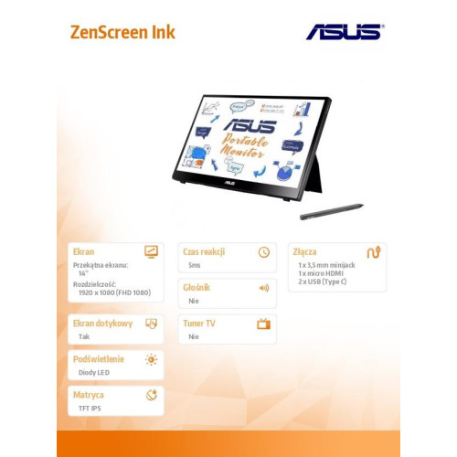Monitor ZenScreen Ink MB14AHD 14 cali MB14AHD -8000970