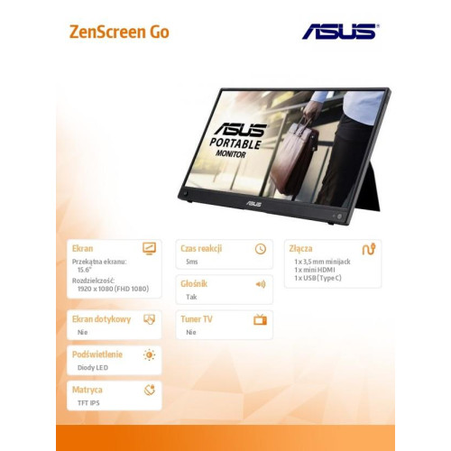 Monitor ZenScreen Go 15.6 cala MB16AWP-8000971