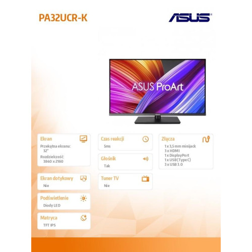 Monitor 32 cale PA32UCR-K IPS HDMI DP USB-C-8000989