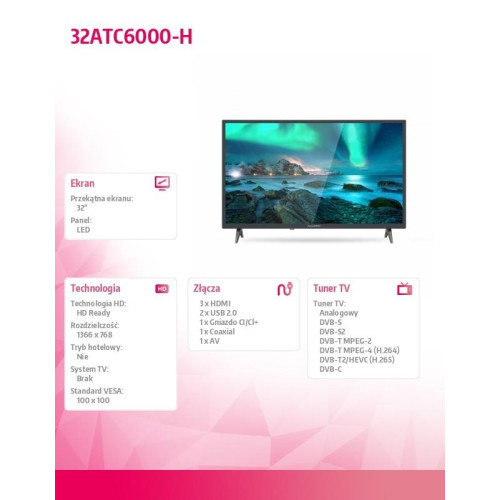 Telewizor LED 32 cale 32ATC6000-H-8001033