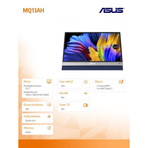 Monitor 13,3 cali MQ13AH GR/1MS/EU/HDMI+3xTYPE-C-8001258
