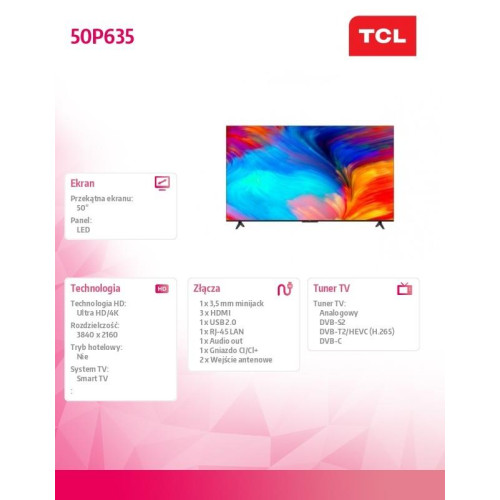 Telewizor LED 50 cali 50P635-8001326