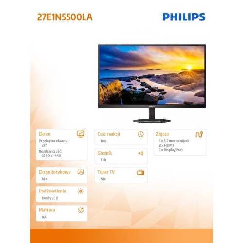Monitor 27 cali 27E1N5500LA VA HDMIx2 DP Pivot Głośniki-8003693
