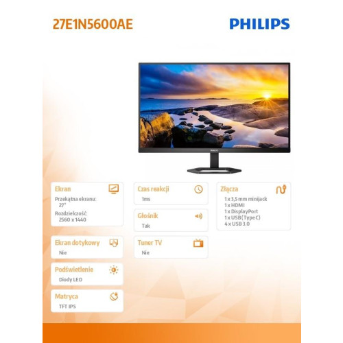 Monitor 27 cali 27E1N5600AE IPS HDMI DP USB-C Pivot Głośniki-8003701