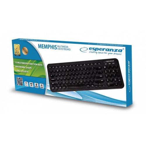 Klawiatura przewodowa multimedialana USB Memphis-803430