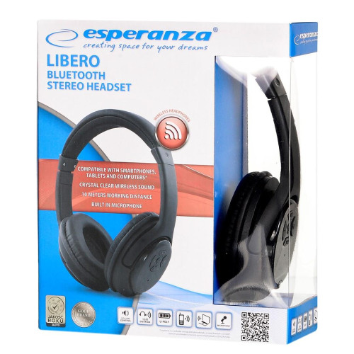 Słuchawki bezprzewodowe Esperanza LIBERO EH163K (kolor czarny)-8058194