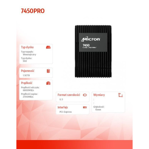 Dysk SSD 1920GB 7450PRO U3 15mm MTFDKCC1T9TFR-1BC1ZABYY-8062171