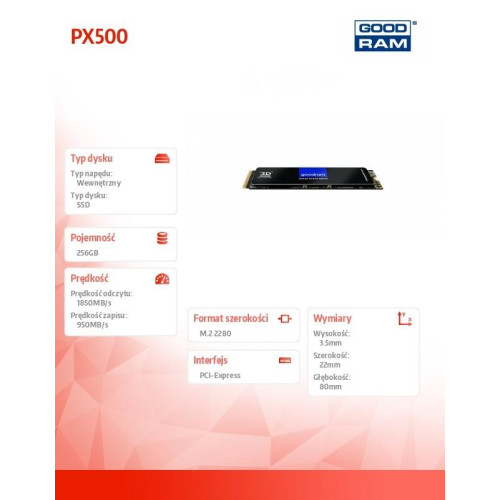 Dysk PX500-G2 256GB M.2 PCIe 3x4 NVMe -8062447