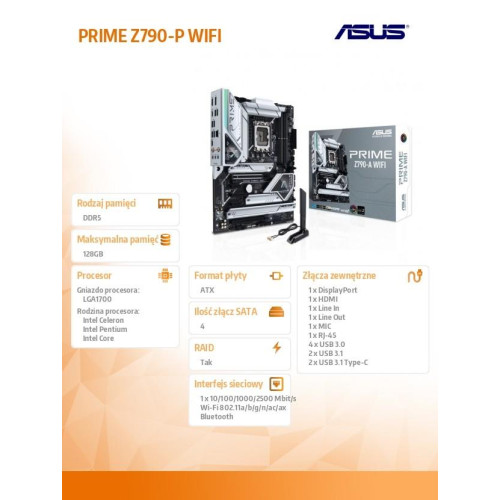 Płyta główna PRIME Z790-P WIFI s1700 4DDR5 HDMI/DP ATX-8062548