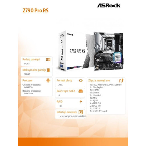 Płyta główna Z790 PRO RS s1700 4DDR5 HDMI/DP M.2 ATX-8062594