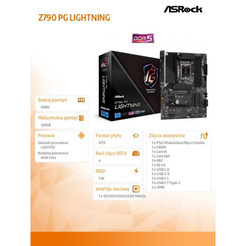 Płyta główna Z790 PG LIGHTNING S1700 4DDR5 HDMI M2 ATX-8062627