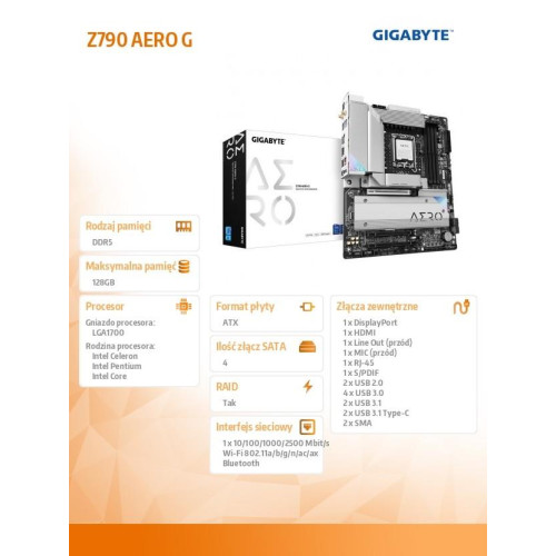 Płyta główna Z790 AERO G s1700 4DDR5 HDMI USB-C M.2 ATX-8062639
