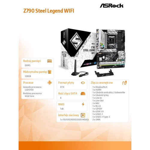 Płyta główna Z790 Steel Legend WIFI S1700 4DDR5 USB 3.2 ATX -8062643