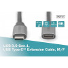 Kabel przedłużający USB 3.0 60W/5Gbps Typ USB C/USB C M/Ż 1m Czarny-8099928