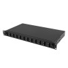 Przełącznica światłowodowa 12XSC duplex/12XLC QUAD rack 19 1U czarna + akcesoria-8100567