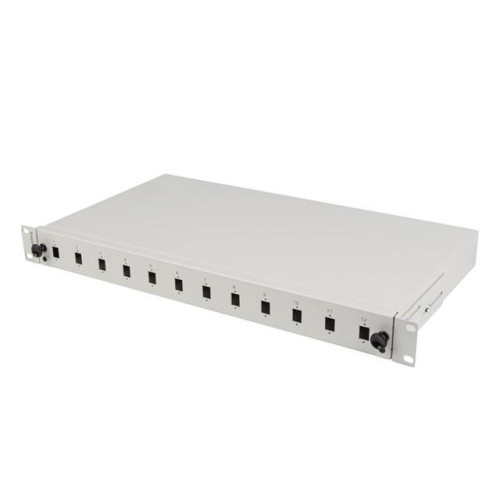 Przełącznica światłowodowa 12XSC simplex/12XLC duplex rack 19 1U szara + akcesoria-8100541