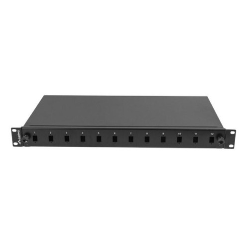 Przełącznica światłowodowa 12XSC simplex/12XLC duplex rack 19 1U czarna + akcesoria-8100560