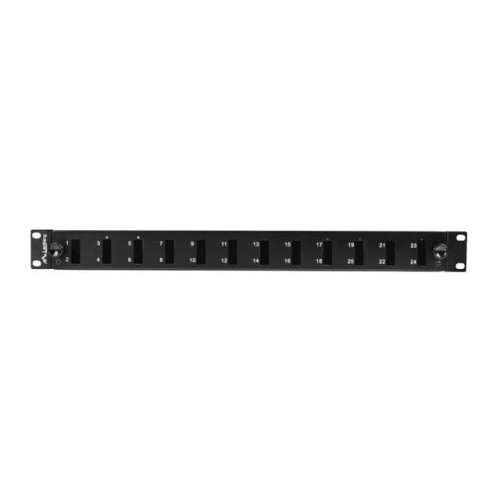 Przełącznica światłowodowa 12XSC duplex/12XLC QUAD rack 19 1U czarna + akcesoria-8100568