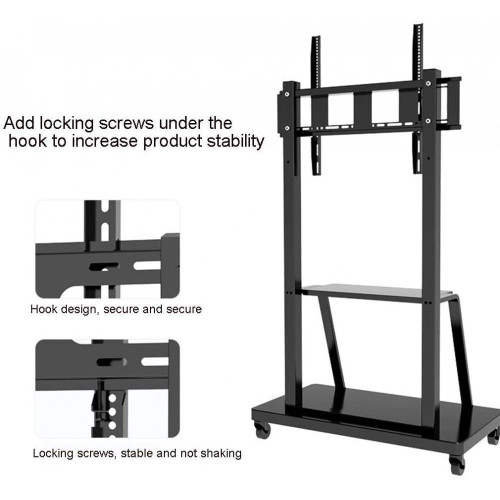 TECHLY STOJAK MOBILNY TV LED/LCD/PDP 55-100 CALI 150KG Z PÓŁKĄ ICA-TR30-8107443