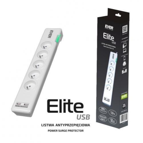 Listwa antyprzepięciowa ELITE USB 1.5m T/LZ11-ELI015/0000-815252