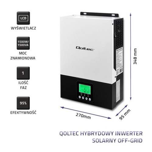 Hybrydowy inwerter solarny Off-Grid 1.5kW | 80A | MPPT | Sinus-8182113