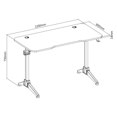 Biurko gamingowe komputerowe podświetlane LED NanoRS RS701 -8182204