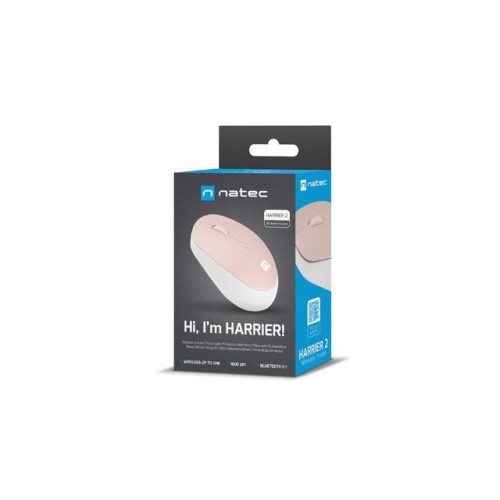 Mysz bezprzewodowa Harrier 2 Bluetooth 5.1 biało-różowa-8182493