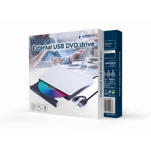 Napęd DVD na USB zewnętrzny DVD-USB-03-BW czarno-biały -8182685