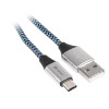 Kabel USB 2.0 Type-C A męski - C męski 1,0m czarno-niebieski-819386