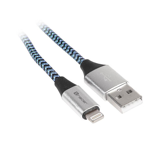 Kabel USB 2.0 iPhone AM lightning 1,0m czarno-niebieski-819350