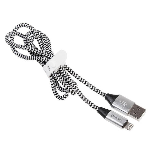 Kabel USB 2.0 iPhone AM lightning 1,0m czarno-srebrny-819389