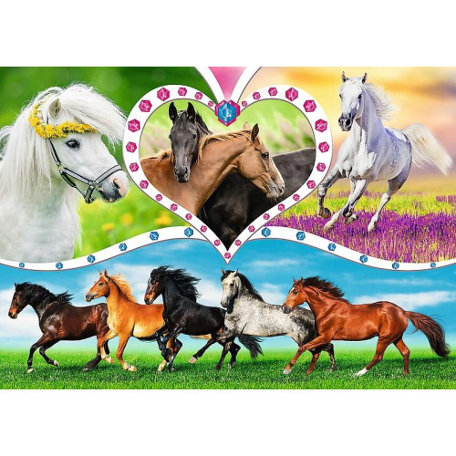 Puzzle 200 elementów - Piękne konie-821706