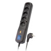 Listwa przeciwprzepięciowa Lestar LV 530W 1,5m (5 x VDE; 10 A; 1,5m; kolor czarny)-534872