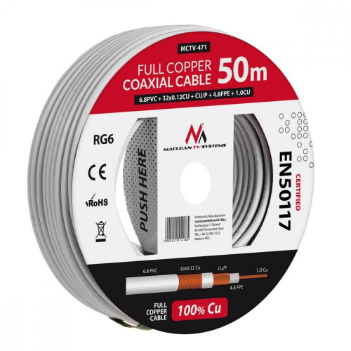 Kabel Koncentryczny RG6 50m MCTV-471 -833526