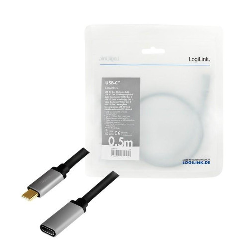 Kabel USB-C M/F,4K/60Hz aluminiowy 0.5m -8366423