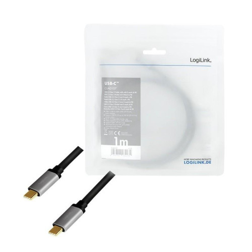 Kabel USB-C M/M, 4K/60 Hz, PD aluminiowy 1m -8366428
