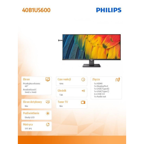 Monitor 40 cali 40B1U5600 IPS HDMI DP USB-C HAS Głośniki-8368587