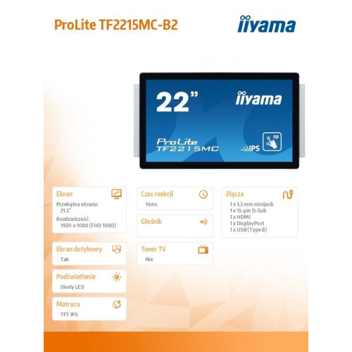 Monitor 22 TF2215MC-B2 pojemnościowy 10pkt pianka IPS DP HDMI-837457