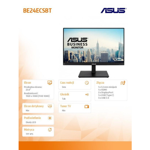 Monitor 23,8 cali BE24ECSBT BK/5MS/EU/DP+HDMI+TYPEC+USB+SPEAKER-8395636