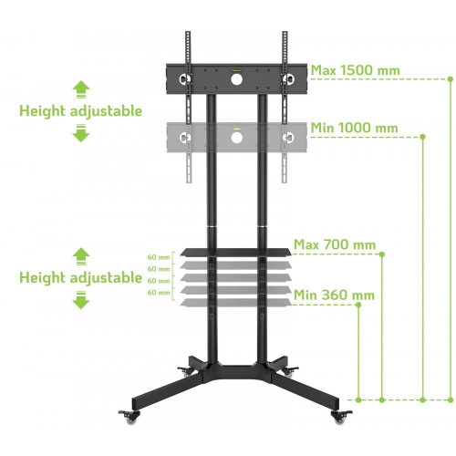 TECHLY STOJAK MOBILNY TV LED/LCD 30-65 CALI 60KG 1-8499574