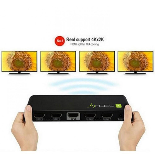TECHLY SPLITTER HDMI 1/4 ULTRA HD 3D IDATA HDMI-4K4-8501814