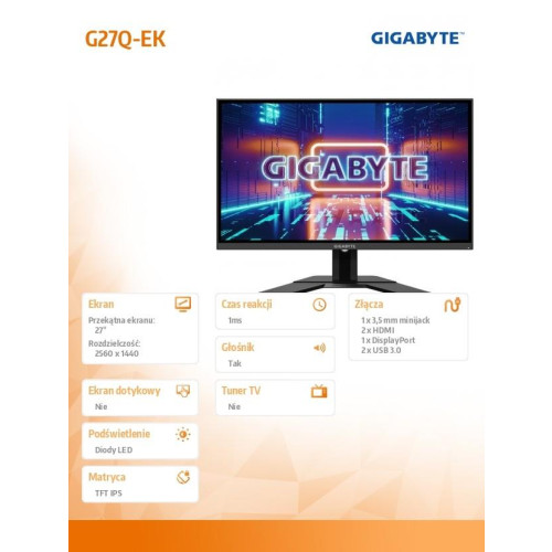 Monitor 27 cali G27Q-EK GAME 1ms/12MLN:1/QHD/HDMI-8551503