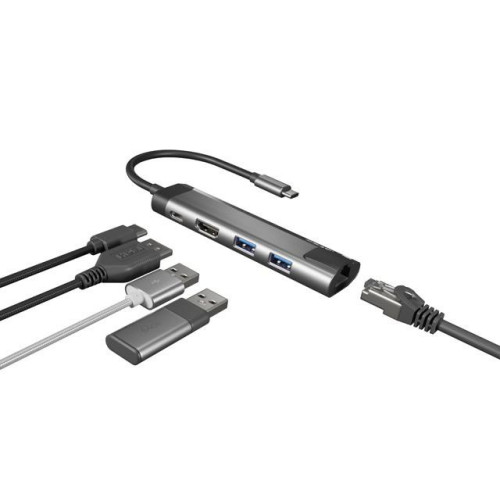 Stacja dokująca Multi Port Fowler Go USB-C - Hub 2x USB 3.0, HDMI 4K, USB-C PD, RJ45-8554179