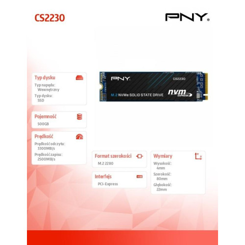 Dysk SSD 500GB M.2 2280 CS2230 M280CS2230-500-RB -8554785