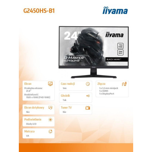 Monitor 23.8 cala G2450HS-B1 VA,FHD,75Hz,1ms,Freesync,HDMI,DP,2x2W-8555158