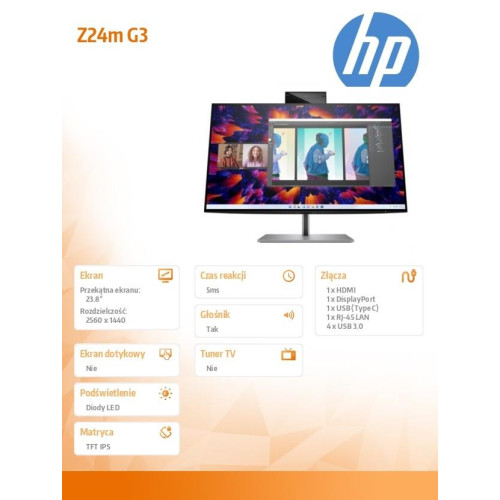 Monitor 23.8 cali Z24m G3 QHD Conferencing 4Q8N9AA -8557045