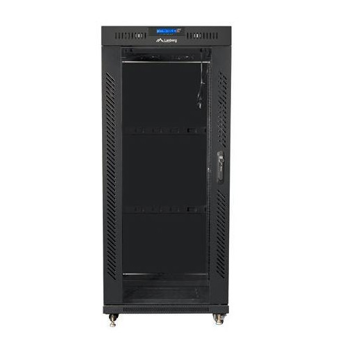 Szafa rack stojąca 19 cali 27U 800x1200 czarna drzwi szklane LCD FLAT PACK-8557267