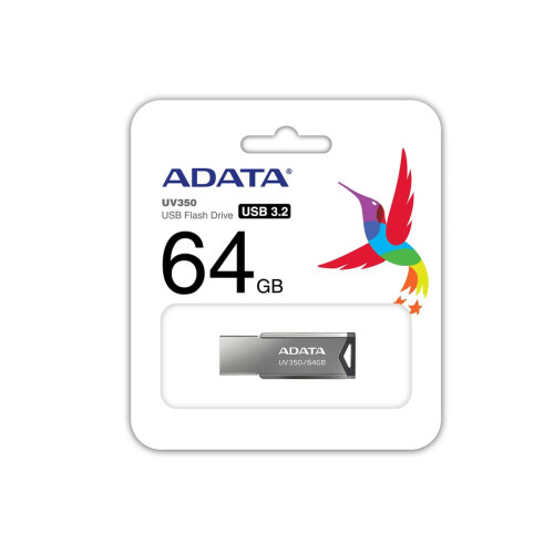Pendrive ADATA UV350 AUV350-64G-RBK (64GB; USB 3.1; kolor srebrny)-856276